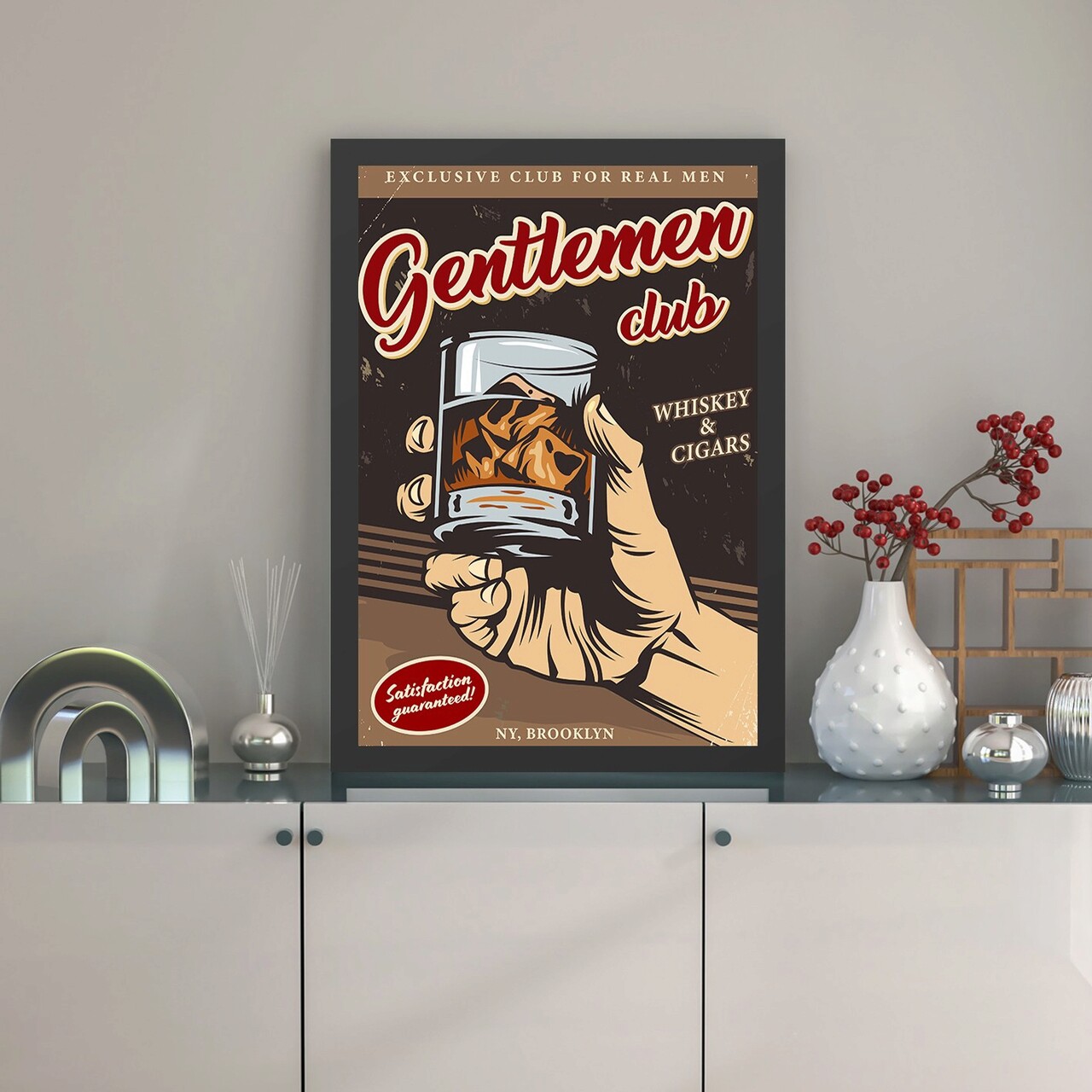Tablou decorativ, Gentlemen Club (55 x 75), Polistiren, Multicolor - imagine 3